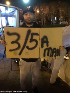 D.C. Protestors carried signs and expressed anger last night. 