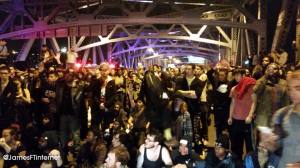 Protestors shut down both the Triborough and Brooklyn Bridges  Tuesday night. 