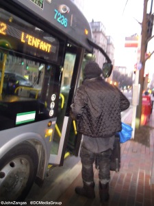 H-Boy Poet takes a bus for relief from the cold
