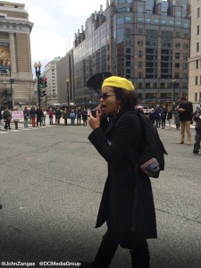 Ebony Washington speaks about her organization's plans to change police policies.