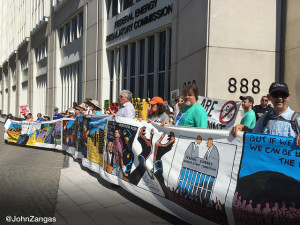 Protesters blockade FERC with 50-foot banner/Photo by John Zangas