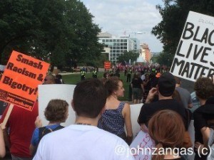 Black Lives Matter counterprotestors in Upper Senate Park
