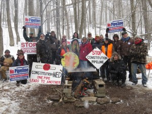 Activists defend a Pennsylvania maple syrup farm against tree-cutting for a pipeline./Photo by Vera Scroggins