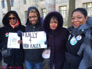Supporters demand justice for India Kager at the Dept. of Justice/Photo by John Zangas