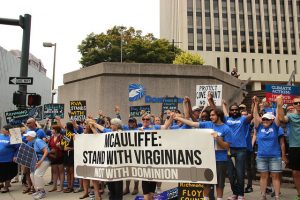 Richmond activists ask Gov. McAuliffe to reject the Atlantic Coast Pipeline in August 2015/ Photo by ChesapeakeClimate/Flickr