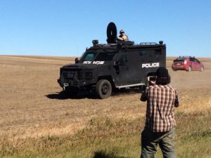 Police have used a military weapon called an LRAD, or sound cannon, on protestors./Photo by Doug Grandt